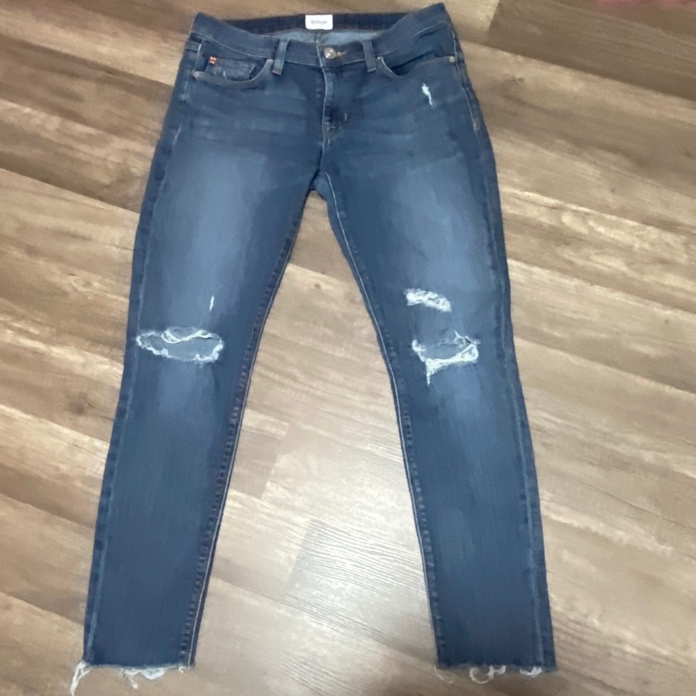 Hudson Krista Ankle Super Skinny Jeans W/ Raw Hem